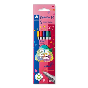 Staedtler Fineliner Triplus 0.3mm 25 year anniversary set (4+1)